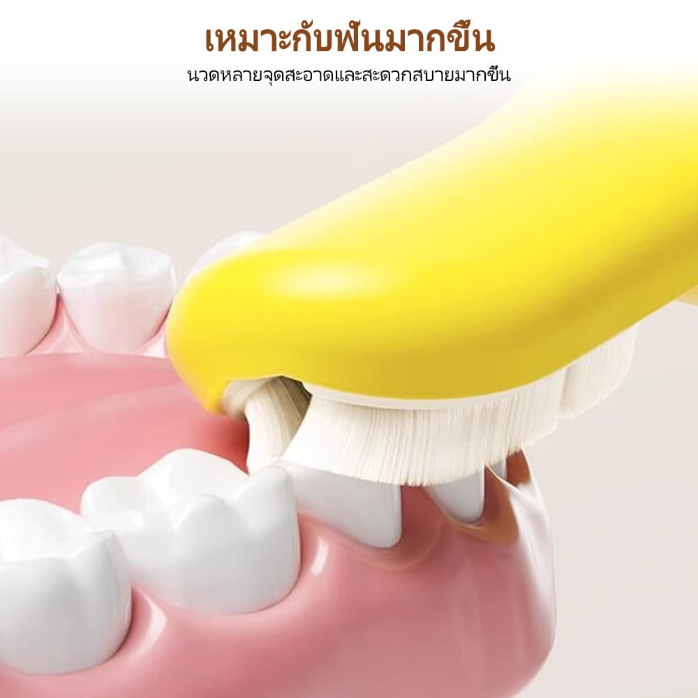 แปรงสีฟันนิ้วมือ 3 ด้าน ซิลิโคนนิ่ม 0-3 ปี ไร้ BPA ทำความสะอาดฟันน้ำนม+เหงือก รูปที่ 6