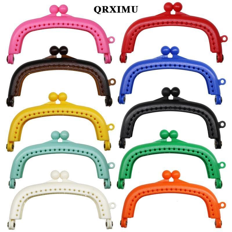 Sharprepublic 10 ชิ้นเรซิ่นกรอบ Kiss Clasps ล็อค DIY Craft ทรงโค้ง สําหรับเย็บกระเป๋าหนังและโทรศัพท์ รูปที่ 1