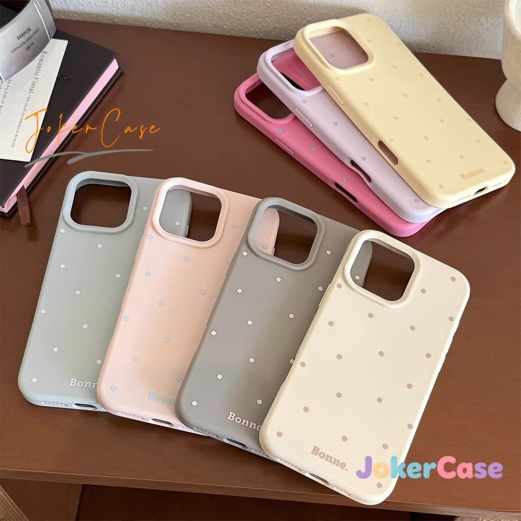 เคสสำหรับ iPhone 15 11 16 17 14 12 13 Pro Max 13 14 15 12Pro 16E 16 14 15 Plus เคสโทรศัพท์ลายจุดหลากสีเรียบง่ายและน่ารัก รูปที่ 1