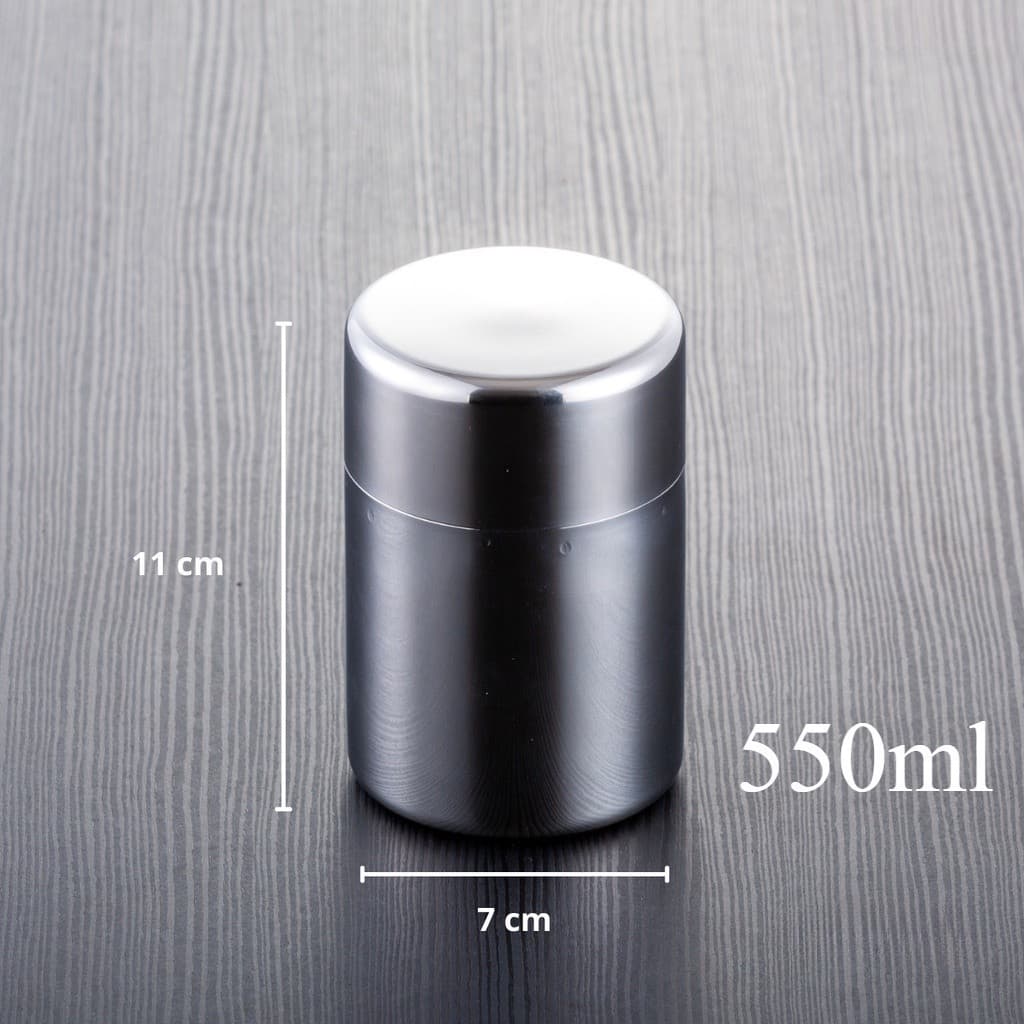 กระปุกเก็บชาสแตนเลส 304 ฝาปิดสองชั้น ป้องกันความชื้น ขนาด 550ml รูปที่ 8