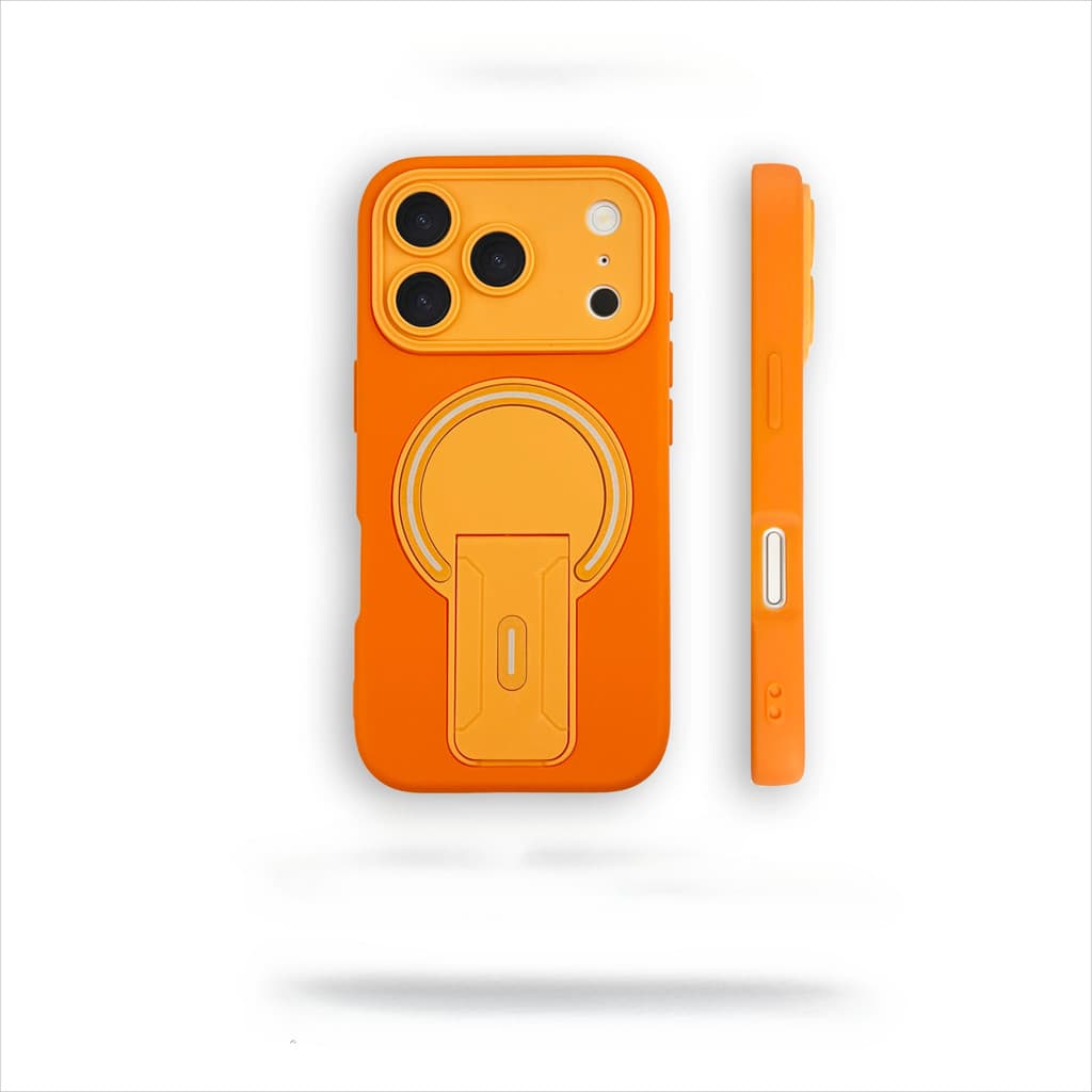 หรูหราแม่เหล็ก Matte พร้อมผู้ถือเคสโทรศัพท์สําหรับ iPhone 11 12 13 14 15 16 17 Pro Max Plus กันชนกลับกรณีฝาครอบ รูปที่ 3