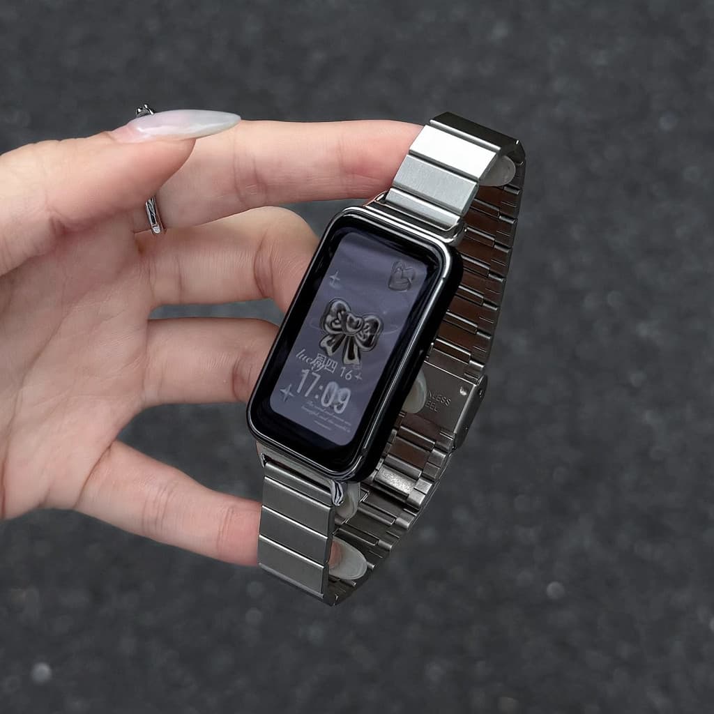 Stainless Steel Watch Strap For สาย Huawei Band 11 pro Strap Metal Huawei Band 11 สาย Steel สาย Huawei Band 10 Strap Slim Huawei Band 6/ Huawei Band 7/ Huawei Band 11 pro สาย Huawei Band 9 Strap Huawei band 7 Strap Replacement Huawei Band 11 pro สาย รูปที่ 8