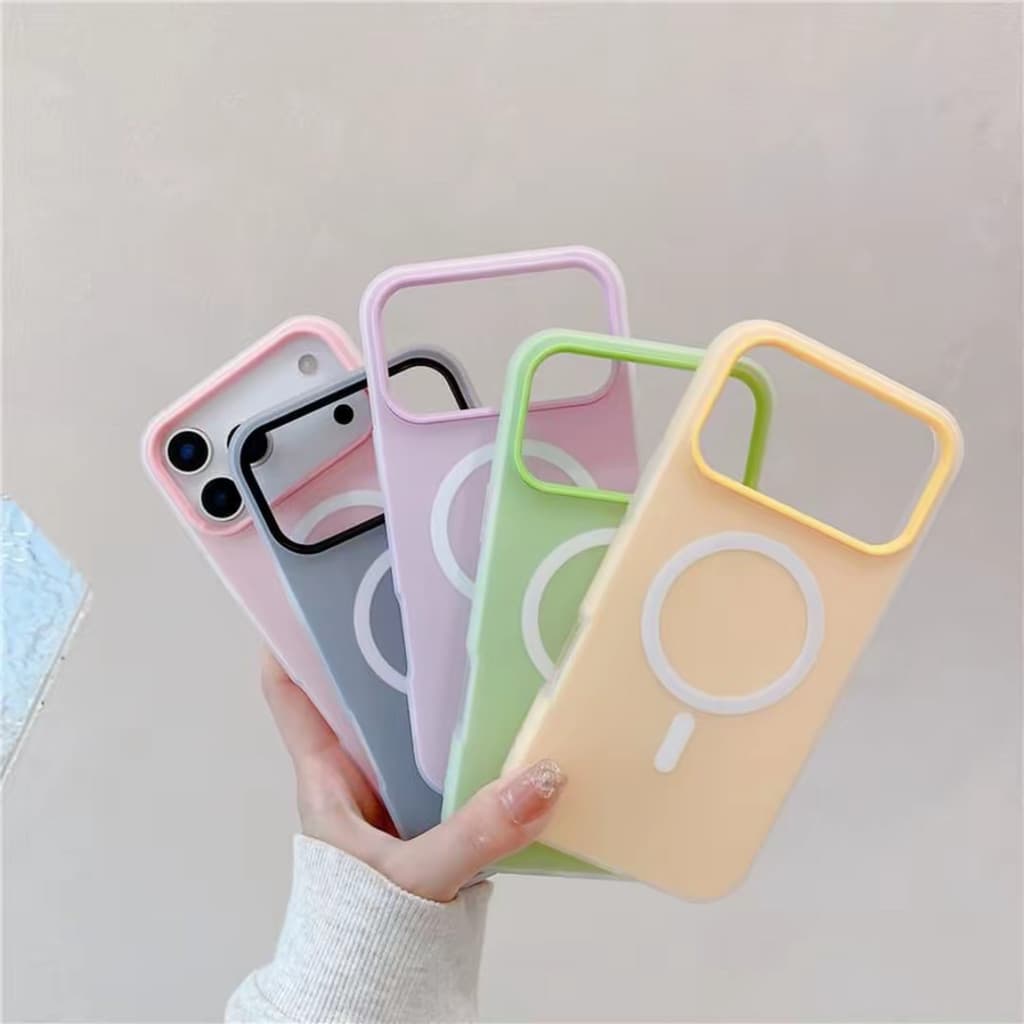 POPAAฟรอสต์แมทท์ 2-in-1 สีแคนดี้ เข้ากันได้สำหรับ เคสไอโฟน11 เคส iphone 17 16 Pro Max XR 12 13 14 15 สีชมพูสวยงาม#080 รูปที่ 2