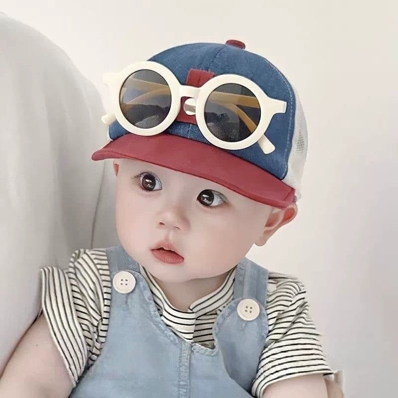 หมวกสำหรับเด็กที่สวมแว่นตา หมวกเบสบอลเด็กฤดูใบไม้ผลิ น่ารักมาก ระบายอากาศ ชาย/หญิงใส่ได้ รูปที่ 4