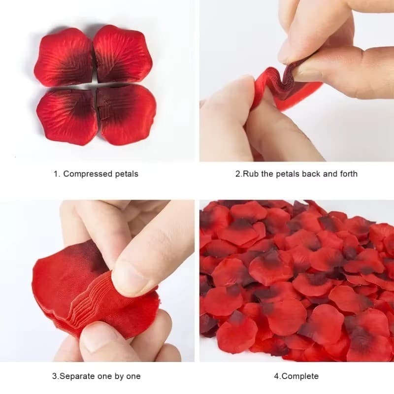 1000-5000ชิ้นที่มีสีสันกลีบดอกกุหลาบประดิษฐ์-โรแมนติกแต่งงานครบรอบผ้าไหมดอกกุหลาบตกแต่ง-อุปกรณ์วันวาเลนไทน์ รูปที่ 9