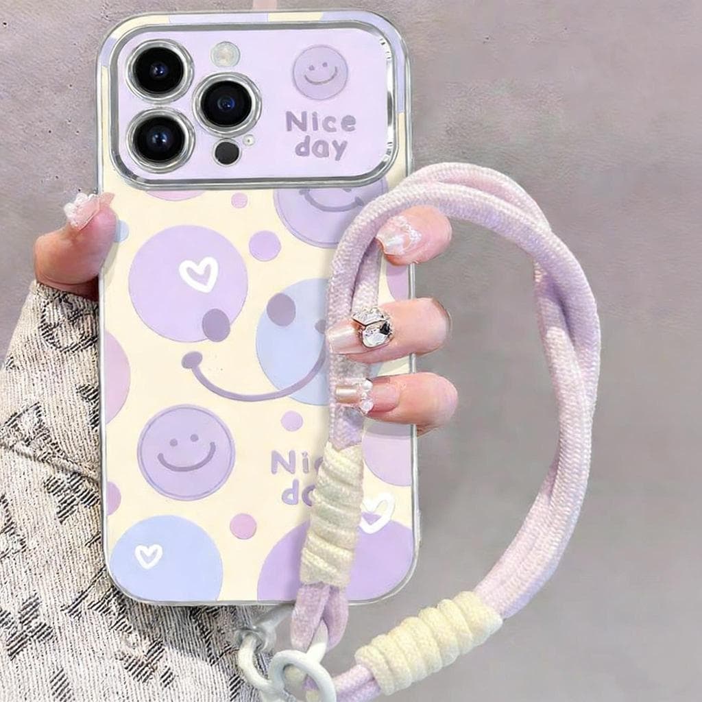 เคสโทรศัพท์ลายหน้ายิ้มเรียบง่าย ใช้ได้กับ iPhone11/12/13/14/15Pro/17Pro/16ProMax,X/MAX/XR,7/8P หน้าจอขนาดใหญ่คุณภาพสูง รูปที่ 3