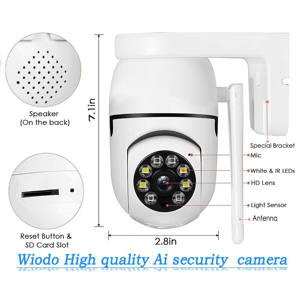 HOME-MALL กล้องวงจรปิดไร้สายรุ่น FULL ColorCamera Q1แถมฟรีขายึดกล้อง เชื่อมต่อโดยใช้WiFI FullHD 5MP รูปที่ 3