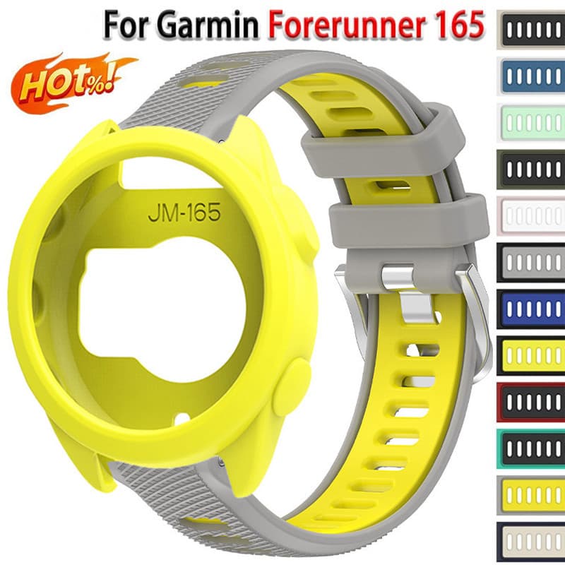 สายรัดซิลิโคน + เคสป้องกันเชลล์สําหรับผู้เบิกทาง Garmin 165 Smartwatch Soft Screen Protector Case Band อุปกรณ์เสริม รูปที่ 1