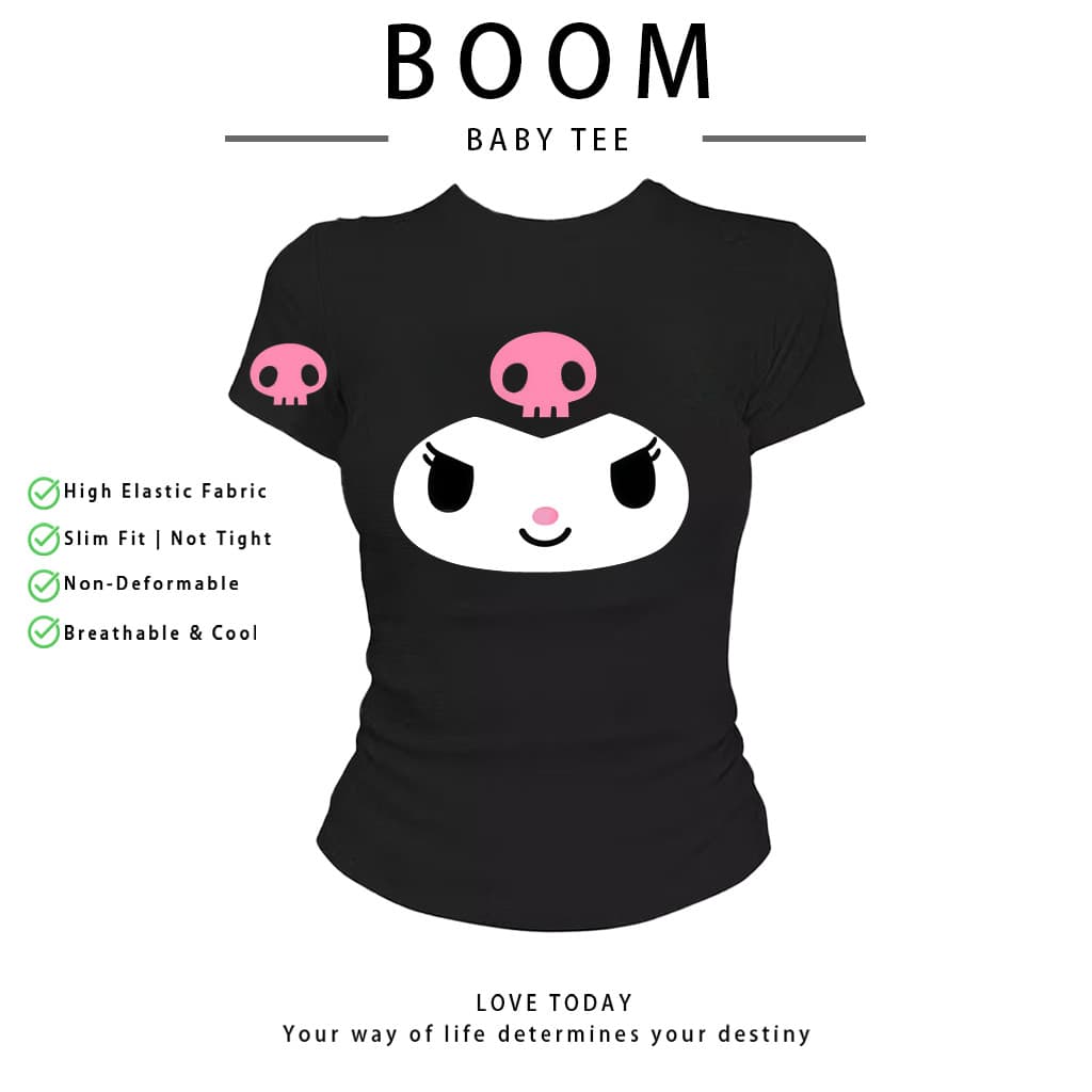 COD เสื้อสาวอวบ เสื้อครอปท็อป แขนสั้น babytee สไตล์เกาหลี y2k T-shirt | สไตล์แฟชั่น V06 รูปที่ 1