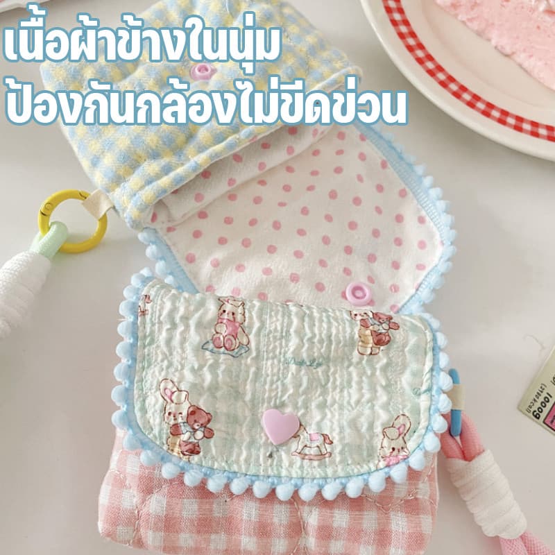 COD กระเป๋าใส่กล้อง CCD ลายการ์ตูนน่ารัก ผลิตจากผ้าฝ้ายแท้ มาพร้อมสายห้อย ท่องเที่ยวจำเป็น รูปที่ 4