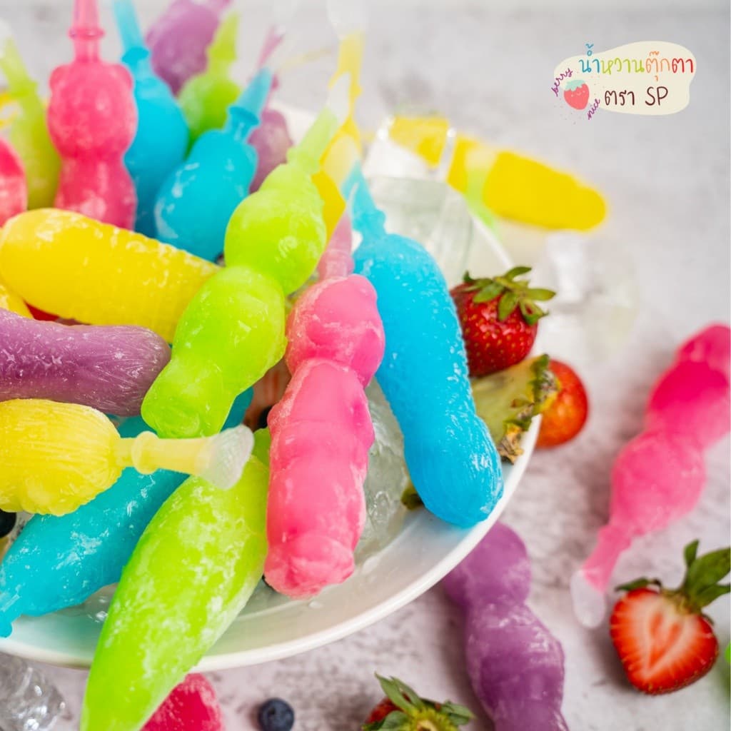 ตุ๊กตาน้ำหวานตรา SP ไอติมโบราณ หวานเย็น ตัวดูดหวานเย็น น้ำหวานตุ๊กตา น้ำหวานกัดดูด รูปที่ 2