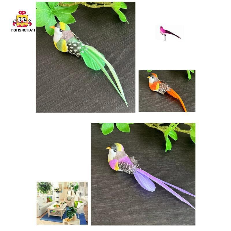FG น่ารักนกประดิษฐ์ปลอมโฟมสัตว์จําลอง Feather นกรุ่น Tit DIY Craft บ้านสวนเครื่องประดับตกแต่ง HS รูปที่ 7