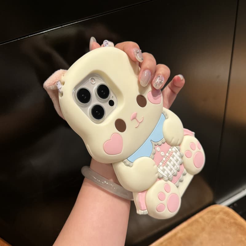 3ง หูตุ๊กตาน่ารักการ์ตูนสุนัขซิลิโคนเคสโทรศัพท์สําหรับ ไอโฟน 17 16 15 14 13 12 11 มือโปร สูงสุด ปลอกการ์ตูนสัตว์ซิลิโคนอ่อนนุ่มฝาครอบป้องกันสําหรับ ไอโฟน16โปรแม็กซ์ ก รูปที่ 8