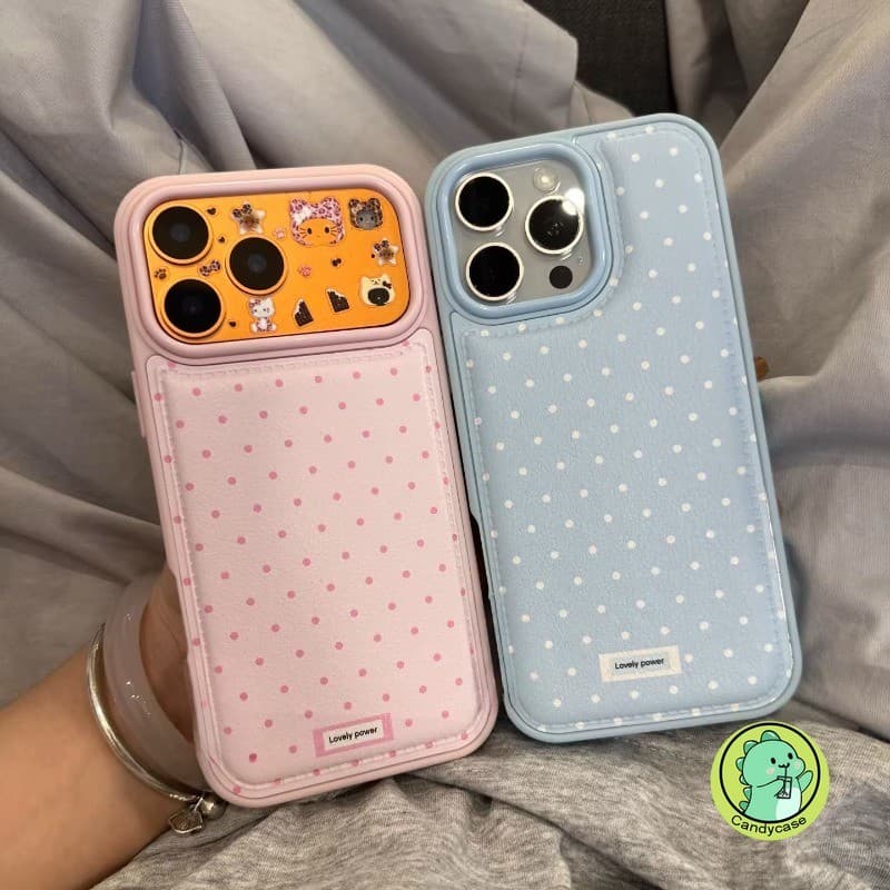 Elegant Polka Dots Bulge เคสโทรศัพท์สําหรับ Vivo V70 Elite X300 X200 FE X200S S50 S30 Pro Mini X100 X100S X90 X90S V30 V29 V27 Pro PU ปกหนังน่ารัก Ins สไตล์ปลอกกันกระแทก รูปที่ 2