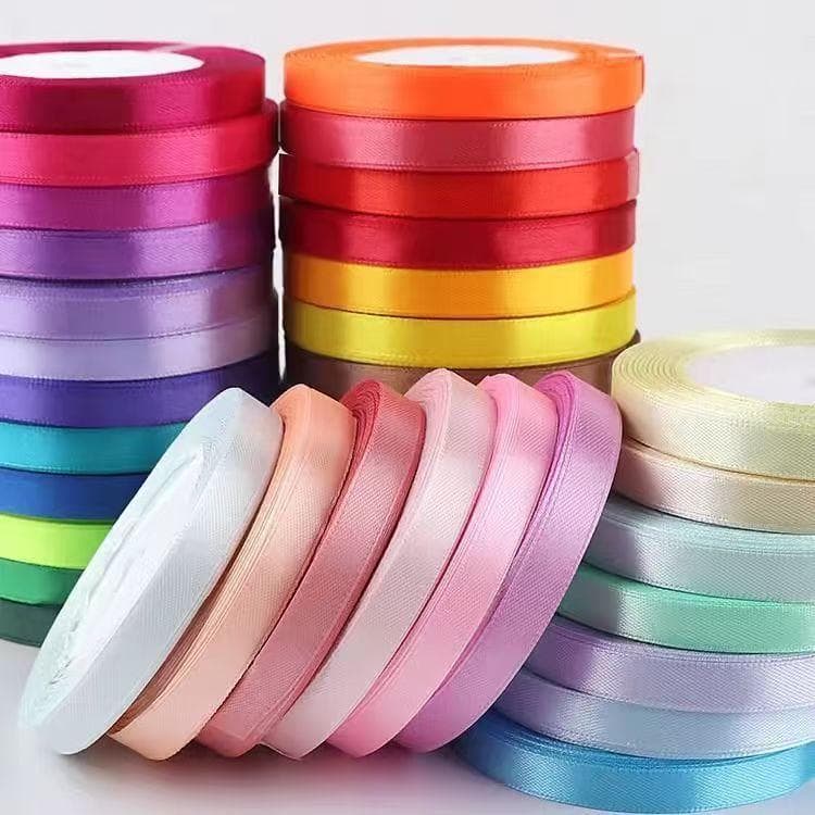 1cm ริบบิ้นซาติน ริบบิ้นซาตินสีสันเข้ารหัส ริบบิ้น ของขวัญ DIY งานฝีมือ โบว์ ริบบิ้นตกแต่งกล่องเค้ก DIY ของขวัญ รูปที่ 5