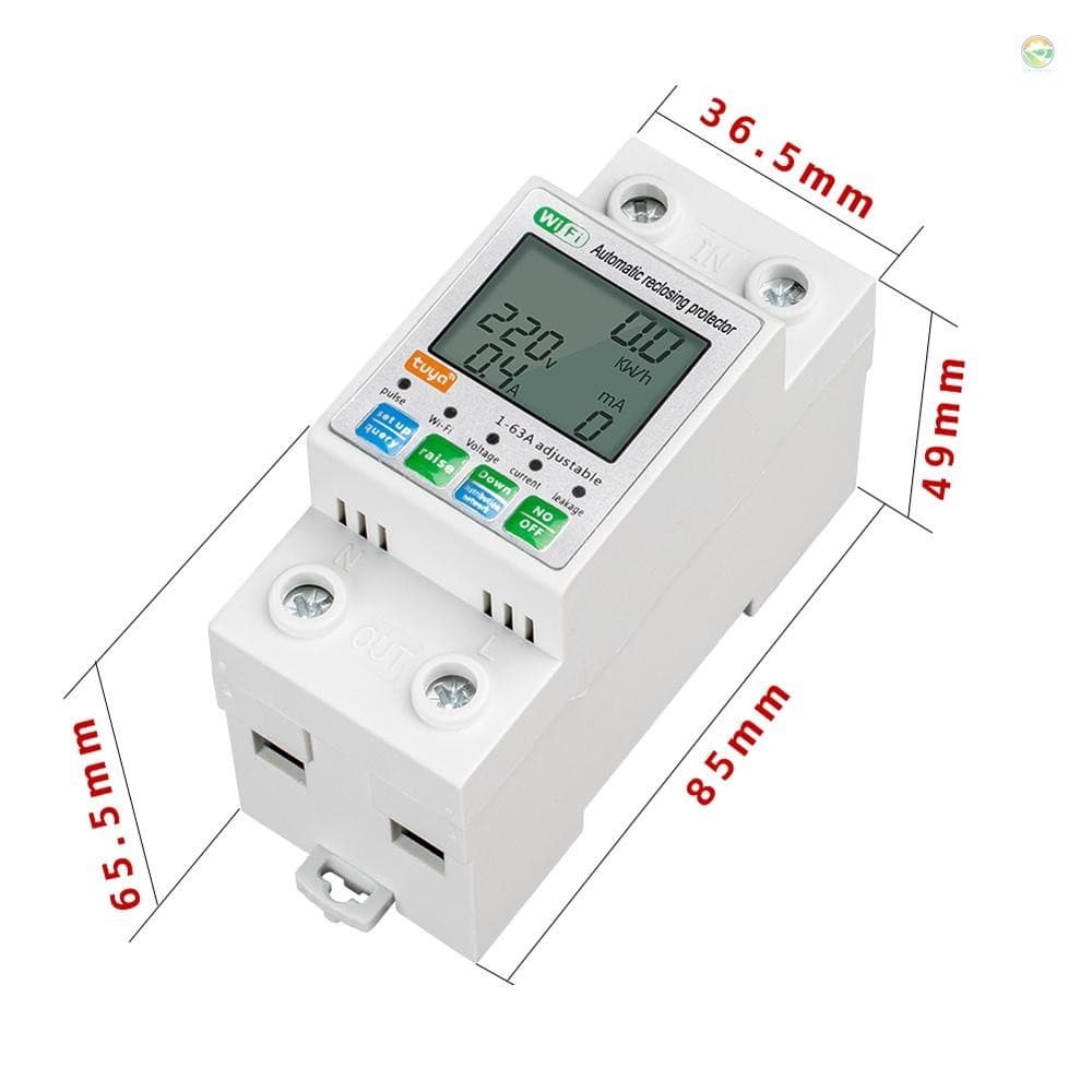 Tuya WiFi อัจฉริยะอัตโนมัติ จอแสดงผล LCD สวิทช ์ Power Meter Protections Values Settable รองรับ COD รูปที่ 5