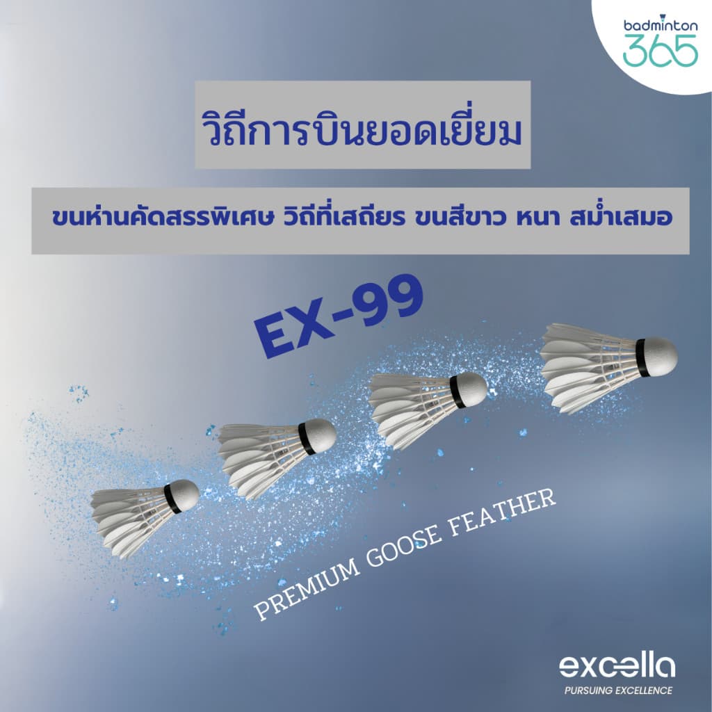 ลูกแบดมินตัน EXCELLA EX-99 ลูกแบดมินตัน มิติใหม่ของความสนุก ตอบโจทย์ ก๊วนมือหนัก! รูปที่ 8