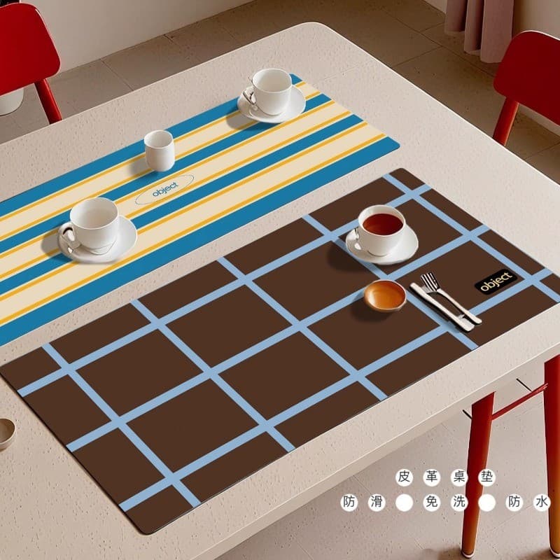 Bauhaus สไตล์ Placemat พรีเมี่ยมกันน้ํา Oilproof หนังบนโต๊ะอาหาร Mat โต๊ะกาแฟโต๊ะ Decor Mat รูปที่ 2