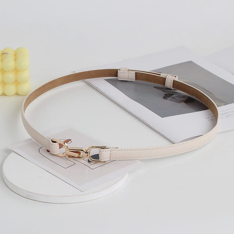 littlebee.shopA115.เข็มขัดแฟชั่นสไตล์เกาหลี เข็มขัดเส้นบางผู้หญิงหนังวัวนุ่มคุณภาพสูง เครื่องประดับ รูปที่ 7