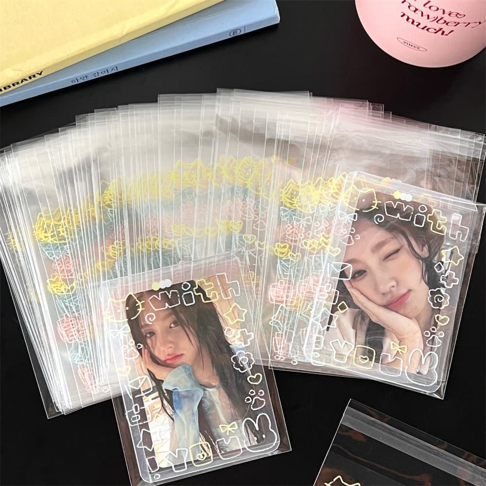 COZII ถุงซีลเก็บการ์ดไอดอล 100ชิ้น ลายแมวน่ารัก โปร่งใส กันน้ำ กันฝุ่น กันรอย ซองใส่โฟโต้การ์ด การ์ดสะสม 8x10+3ซม รูปที่ 7