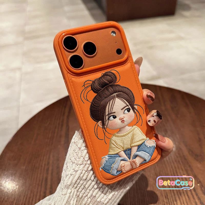 เคสโทรศัพท์ลายเด็กผู้หญิงหน้าบึ้งน่ารัก Case iPhone 17 16 15 14 13 12 11 11 11pro 15plus รูปที่ 1
