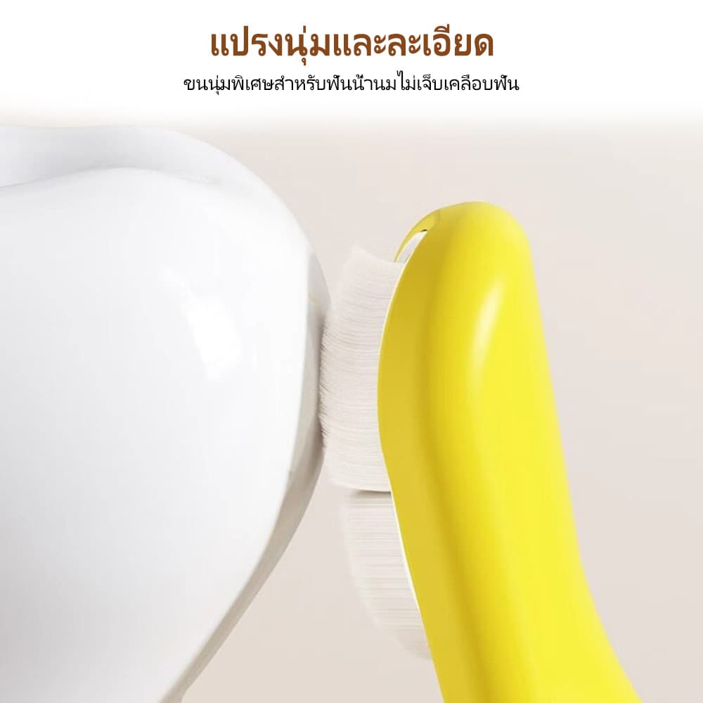 แปรงสีฟันนิ้วมือ 3 ด้าน ซิลิโคนนิ่ม 0-3 ปี ไร้ BPA ทำความสะอาดฟันน้ำนม+เหงือก รูปที่ 5