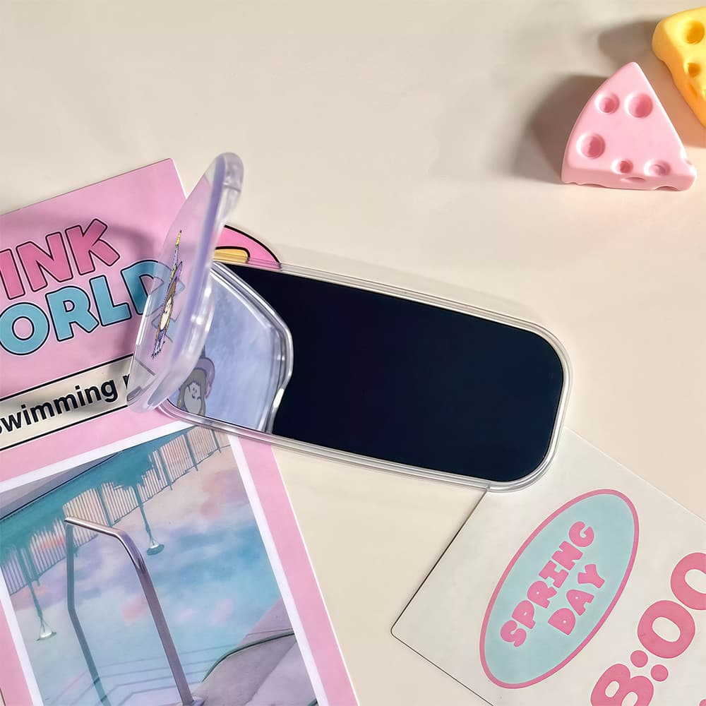 ขาตั้งติดเคสโทรศัพท์ พร้อมกระจก การ์ตูน แมวหมี ผีเสื้อ ดอกไม้ ใช้กับเคสหลายรุ่นได้ ติดตั้งง่าย สะดวกวางโทรศัพท์ รูปที่ 4