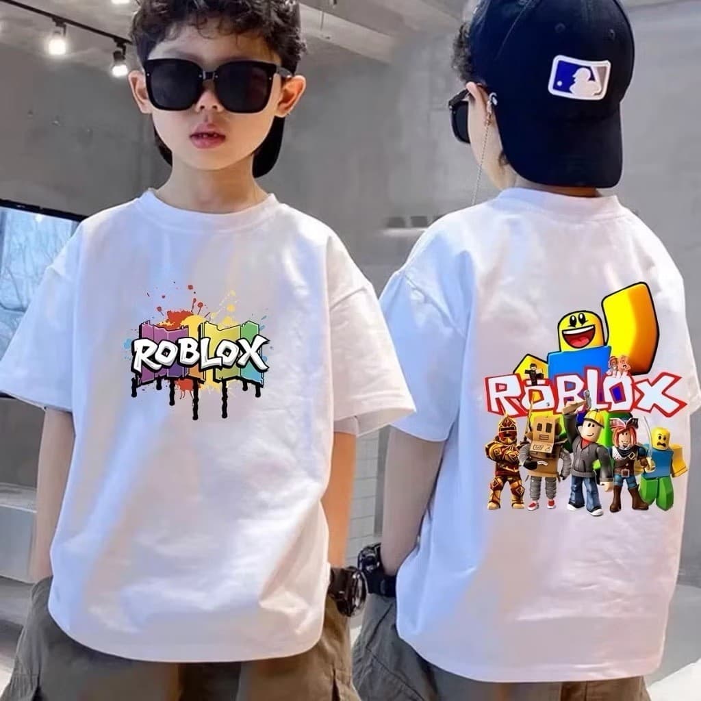 CODเสื้อยืดผู้ชาย เด็ก ลายการ์ตูน 100% ผ้าฝ้าย ทรงช่อขวาง ขนาดหลวม สีขาวดำ ใส่สบาย รุ่น 2025 kids cotton t shirt รูปที่ 5