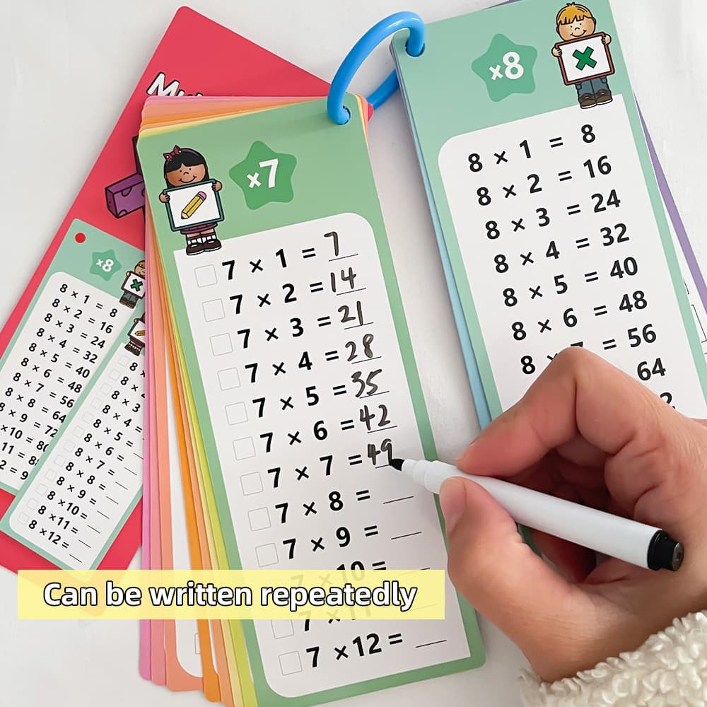 Multiplication & Division 0-12 คณิตศาสตร์ฝึก Flashcards Self Check ตาราง Montessori การศึกษาการเรียนรู้ของเล่นสําหรับเด็ก รูปที่ 5