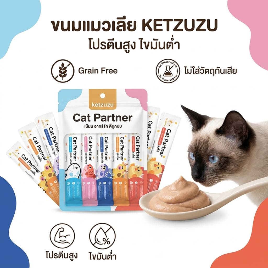 ยกแพ็คสุดคุ้ม 100 ชิ้น! Ketzuzu 17g ขนมแมวเลียเกรดพรีเมียม มูสเนื้อละเอียด ทานง่าย โภชนาการแน่น สำหรับแมวทุกสายพันธุ์ รูปที่ 2