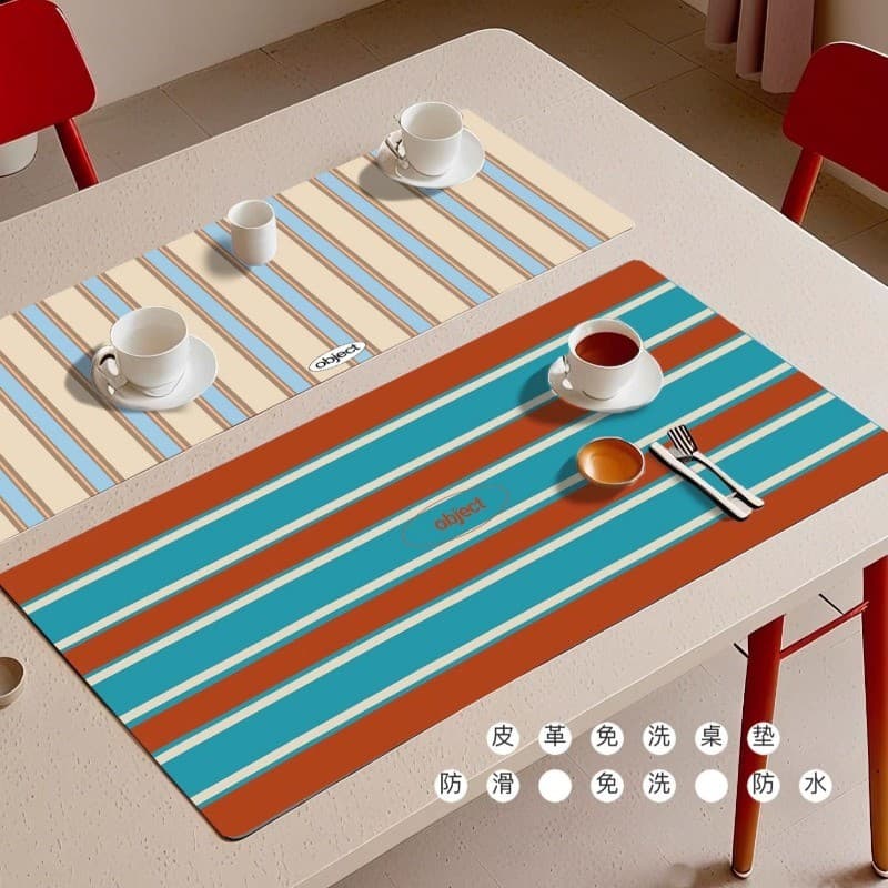 Bauhaus สไตล์ Placemat พรีเมี่ยมกันน้ํา Oilproof หนังบนโต๊ะอาหาร Mat โต๊ะกาแฟโต๊ะ Decor Mat รูปที่ 3