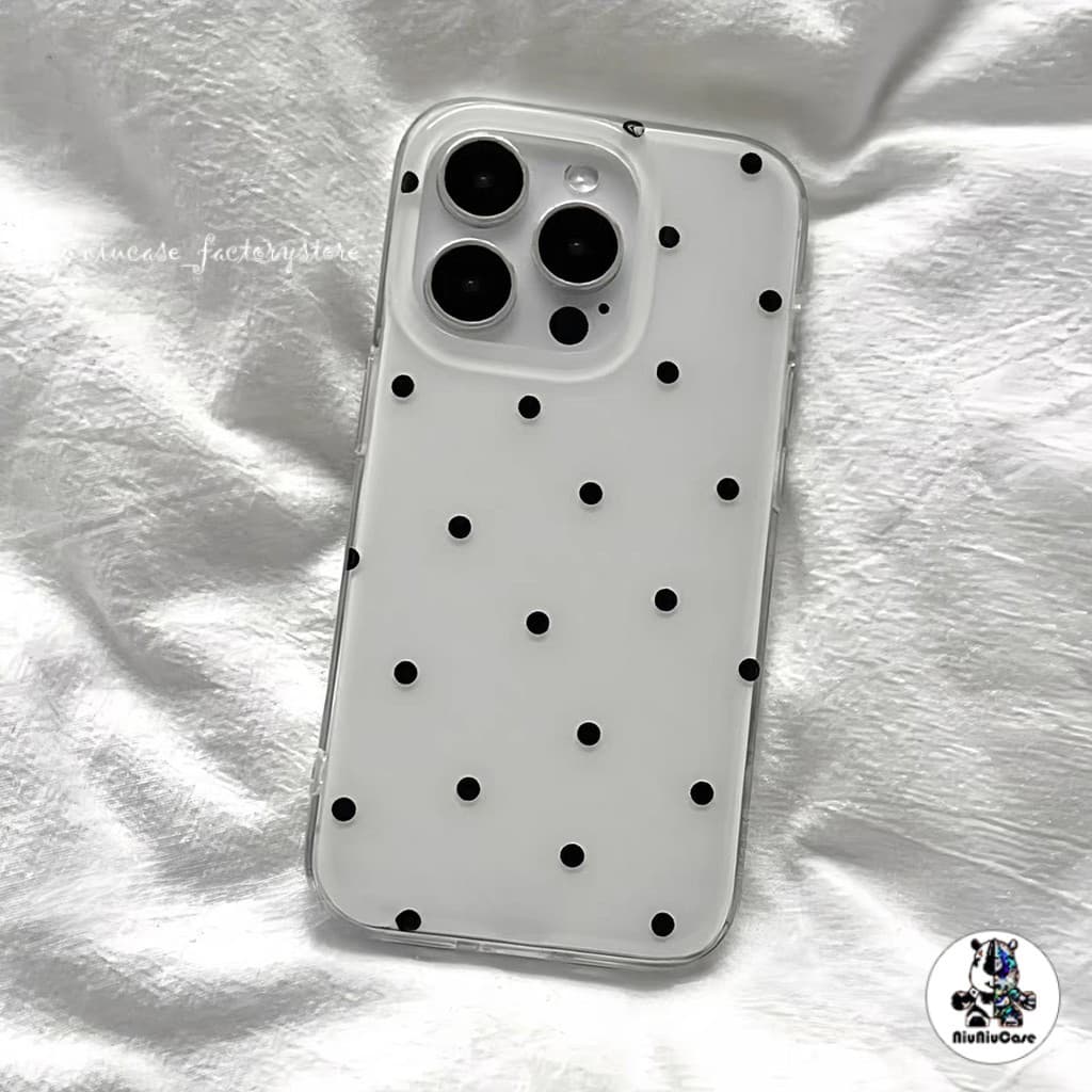 โปร่งใส จัดส่งจากประเทศไทย เคสจุดคลื่นสีดํา for iPhone เคสไอโฟน 11 12 13 14 17 15 16 PLUS PRO MAX X XS MAX XR 7/8PLUS รูปที่ 6