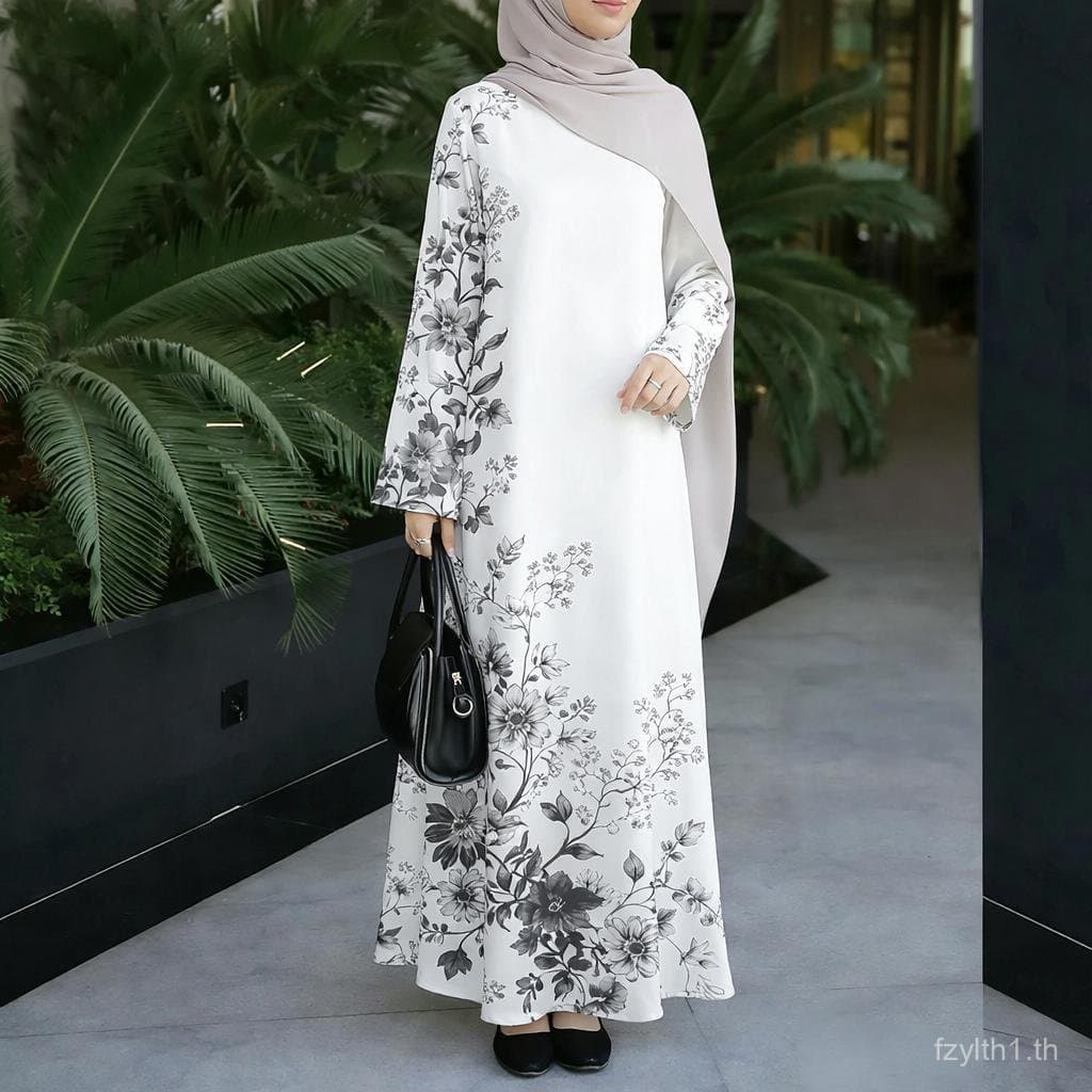 2026 อี๊ด อัล-ฟิตร์ เสื้อผ้า เสื้อคลุมและเดรส Algerian kaftan สไตล์ลําลอง สําหรับผู้หญิงมุสลิม เนื้อใส่สบาย สีสันสดใสที่ไม่ซีดจาง เหมาะสําหรับใส่พิเ รูปที่ 8