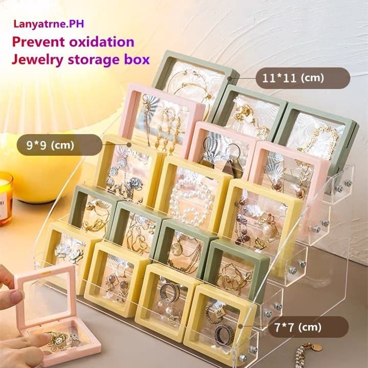10 ชิ้น กรอบลอย 3D กล่องแสดงเครื่องประดับ แผ่นฟิล์ม PE แขวนเก็บของ จัดเก็บป้องกันออกซิเดชัน รูปที่ 2