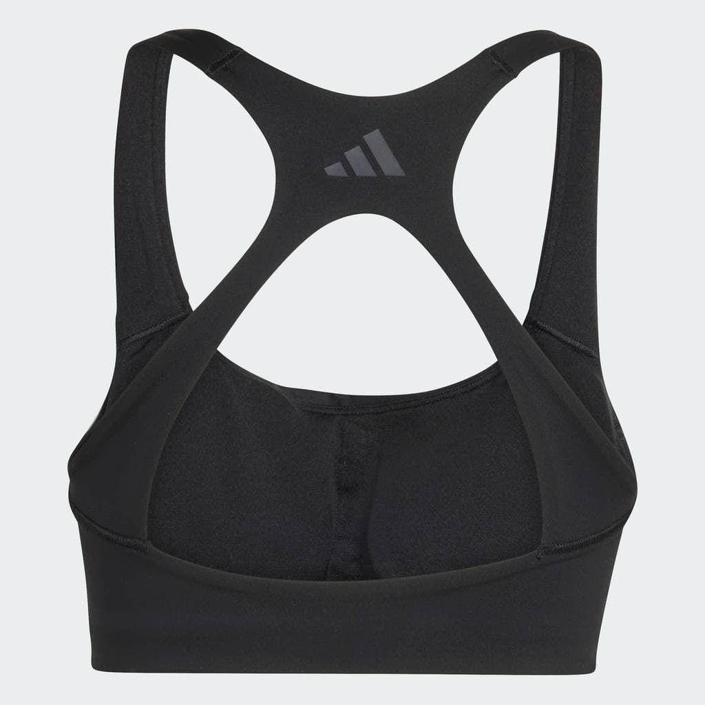 adidas Gym & Training Optime Workout 3-Stripes Medium Support Bra Women Black JX5006 รูปที่ 6