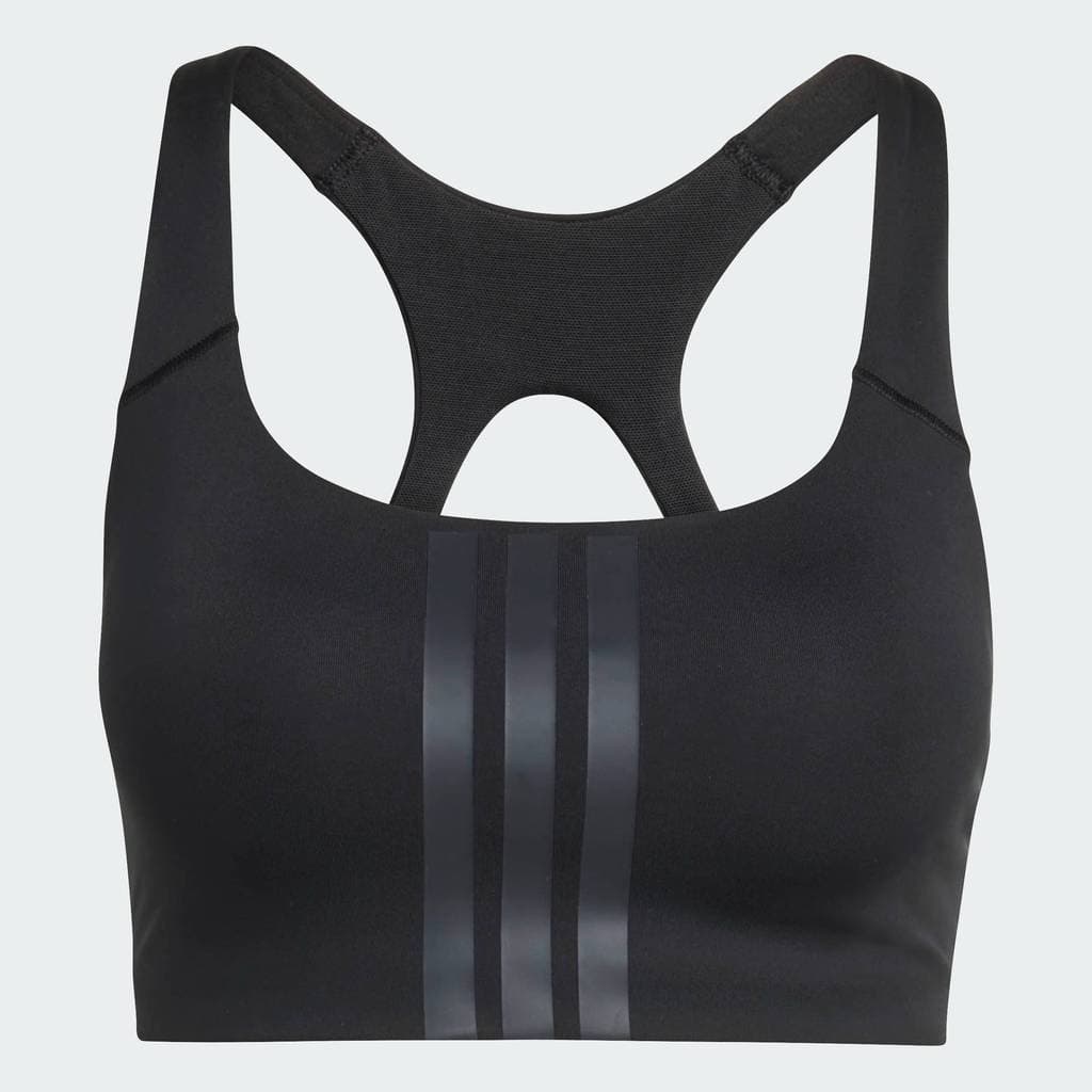 adidas Gym & Training Optime Workout 3-Stripes Medium Support Bra Women Black JX5006 รูปที่ 5