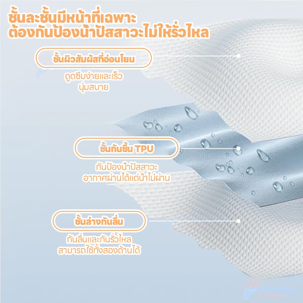 WONDERBABY แผ่นรองฉี่เด็ก ผ้ารองฉี่เด็กแรกเกิด ระบายอากาศ ผ้ารองฉี่เด็ก กันน้ำ ผ้ายางรองฉี่เด็กแรกเกิด รูปที่ 7