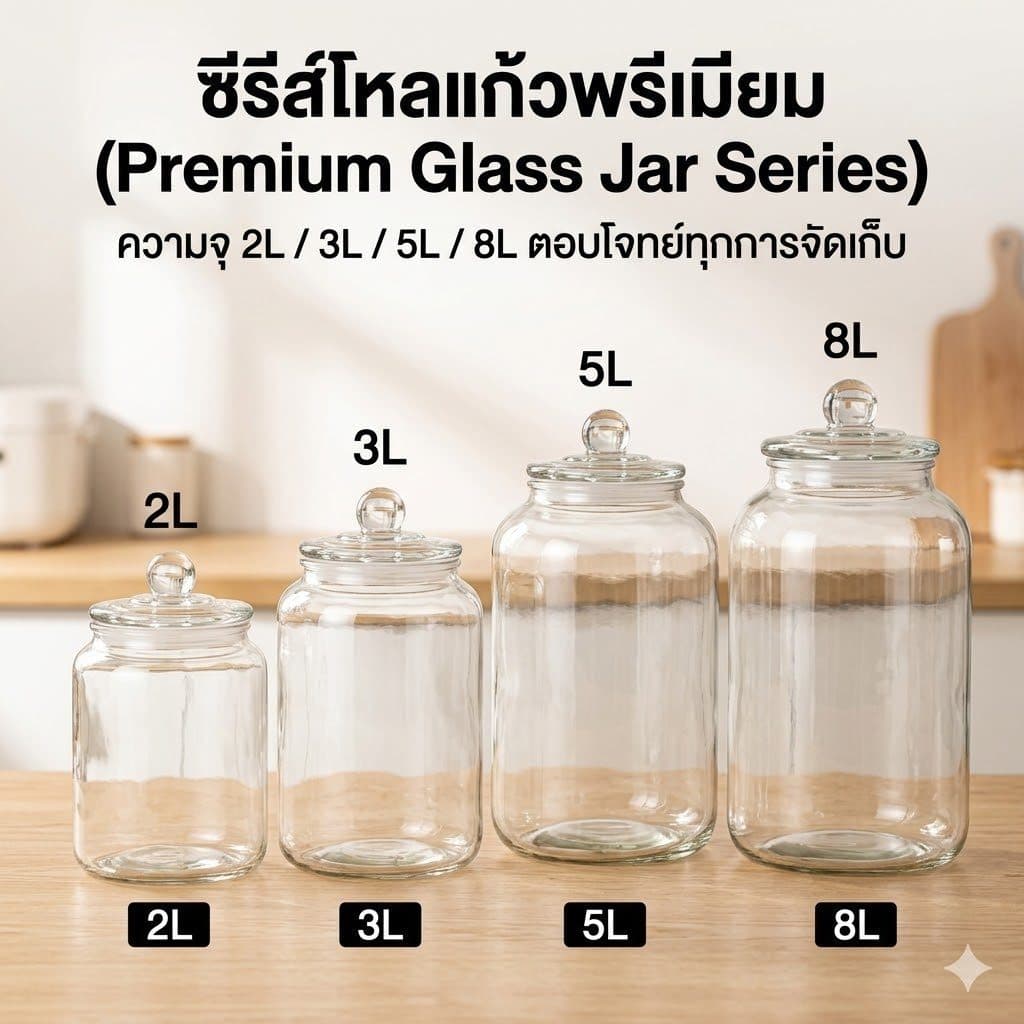 โหลแก้ว โหลกลม โหลใบใหญ่ ขวดโหล โหลเล็ก โหลแก้วสูญญากาศ โหลดองบ๊วย โหลร้านอยู่กร รูปที่ 2