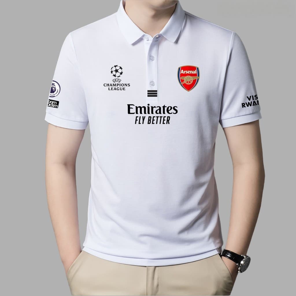 Arsenal Shirt, Polo Shirt Premier League Football Club Men's Polo Shirts and unisex polo รูปที่ 2