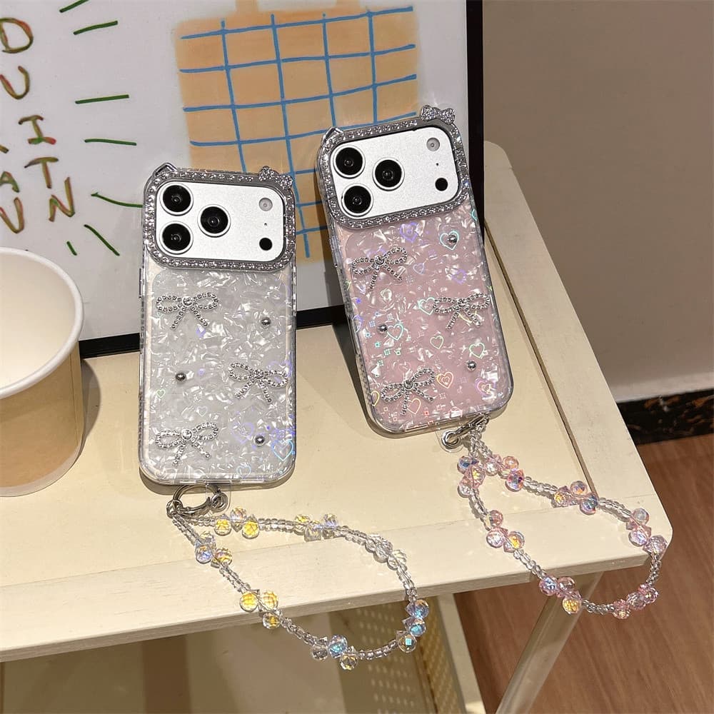 เหมาะสําหรับ iPhone 17 Promax 3D Bow ShellรูปแบบGradient Loveเคสโทรศัพท์Iphone 16 Girl Bow 15 14 13 12 11 Pro Max Soft Edge anti drop Cover รูปที่ 3