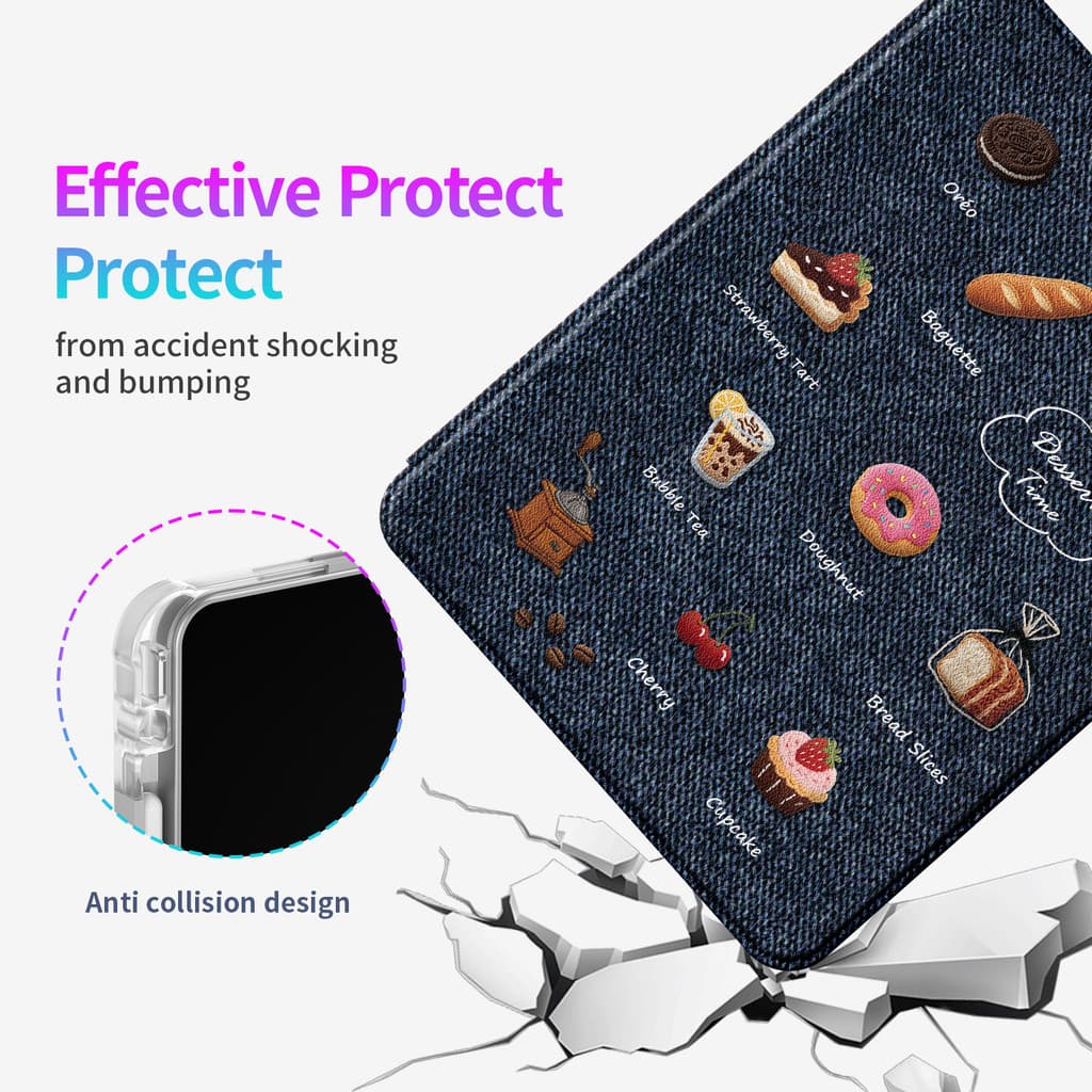 เคส Samsung Tab A9 8.7 | Tab A7 Lite 8.7" หนัง PU ทําความสะอาดง่าย | รูปแบบ DIY แสนสนุก | ด้านหลังอะคริลิคกันกระแทก | แท็บ A11 8.7" แท็บ A9+ 360°ก1531牛仔面包 รูปที่ 6