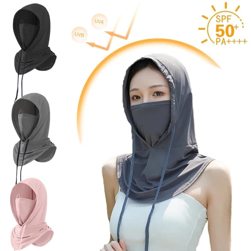 ALD 3in1 หมวกคลุมกันแดดแบบเต็มหน้า ป้องกันรังสียูวี ปิดหน้า-คลุมคอได้ ปิดหน้า กันฝุ่น UV วัสดุสแปนเด็กซ์ ระบายอากาศดี รูปที่ 8