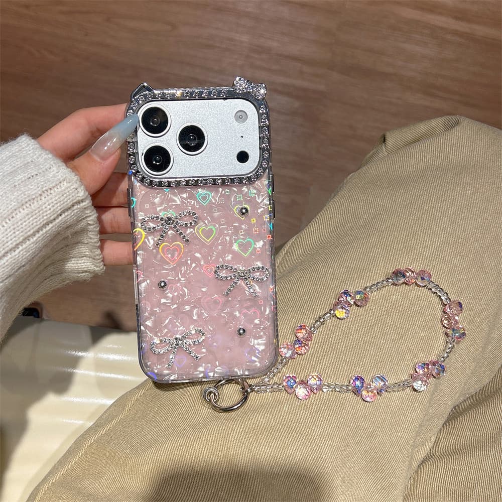 เหมาะสําหรับ iPhone 17 Promax 3D Bow ShellรูปแบบGradient Loveเคสโทรศัพท์Iphone 16 Girl Bow 15 14 13 12 11 Pro Max Soft Edge anti drop Cover รูปที่ 4