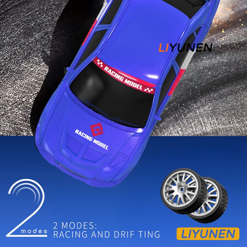 1/24 4WD RC Drift รถของเล่น RX7 GTR รุ่น Proportional คันเร่งรีโมทคอนโทรลความเร็ว Racing กีฬา Mitsubishi EVO Porsche Mustang รถของเล่นเด็ก AE86 รูปที่ 6