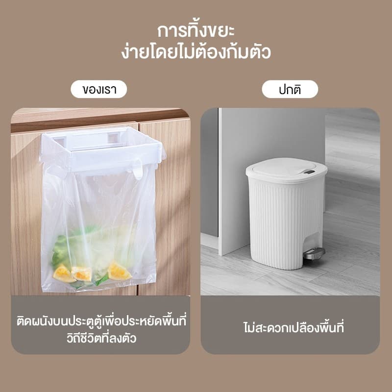ชั้นวางถุงขยะแบบพับได้สำหรับติดผนัง ชั้นวางถุงขยะติดผนัง ประหยัดพื้นที่ในครัว อเนกประสงค์ ใช้งานสะดวก รูปที่ 9
