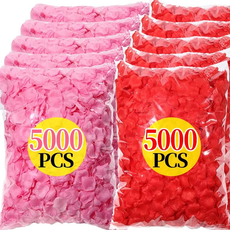 1000-5000ชิ้นที่มีสีสันกลีบดอกกุหลาบประดิษฐ์-โรแมนติกแต่งงานครบรอบผ้าไหมดอกกุหลาบตกแต่ง-อุปกรณ์วันวาเลนไทน์ รูปที่ 1
