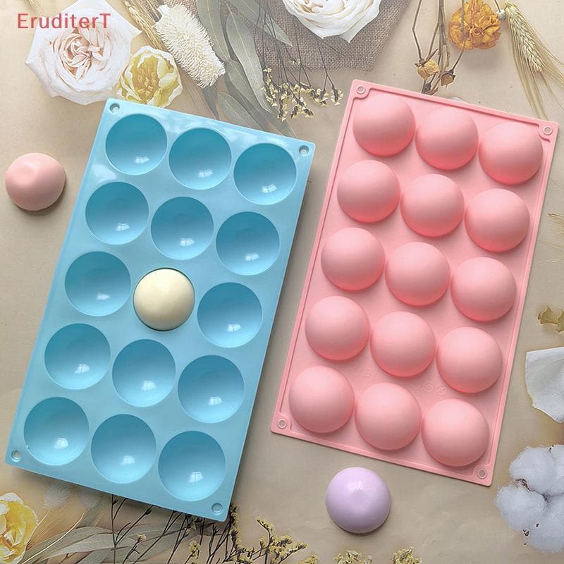 3D Ball Round Half Sphere Silicone Mold For DIY Baking Pudding Mousse Chocolate แม่พิมพ์เค้กเป็นมิตรกับสิ่งแวดล้อมอุปกรณ์ครัวเครื่องมือ รูปที่ 1