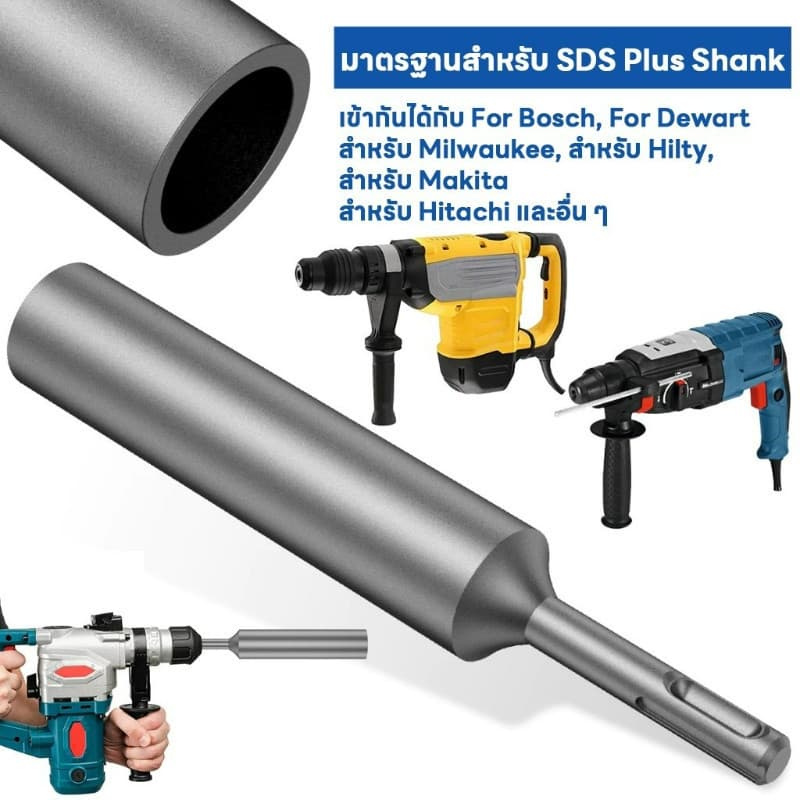 ไดร์เวอร์คันกราวด์ SDS Plus สําหรับแท่งกราวด์ขนาด 20มม ไดรเวอร์แท่งกราวด์เหล็กแข็งที่ทนทาน Ground Rod Driver รูปที่ 7