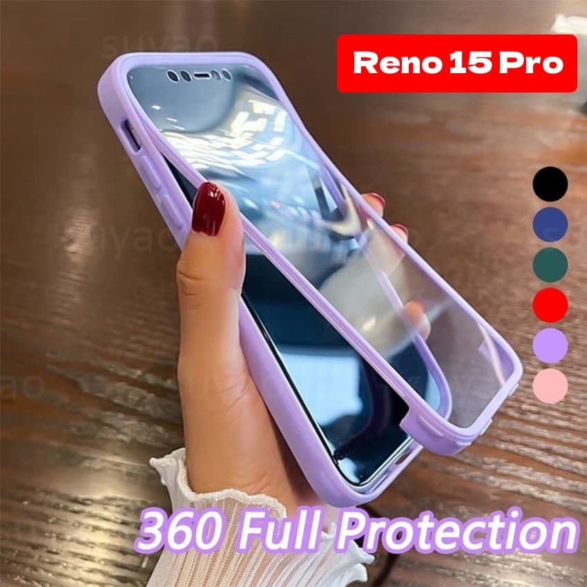 สําหรับOppo Reno 15 Pro Max 15F 2025 เคสโทรศัพท์Full Body 2 In 1 ปลอกสองด้านReno15ProMax Reno15F Protector 360 ด้านหน้า + ด้านหลังรวมทุกอย่างเคสกันกระแทกนุ่มปกหลัง รูปที่ 1