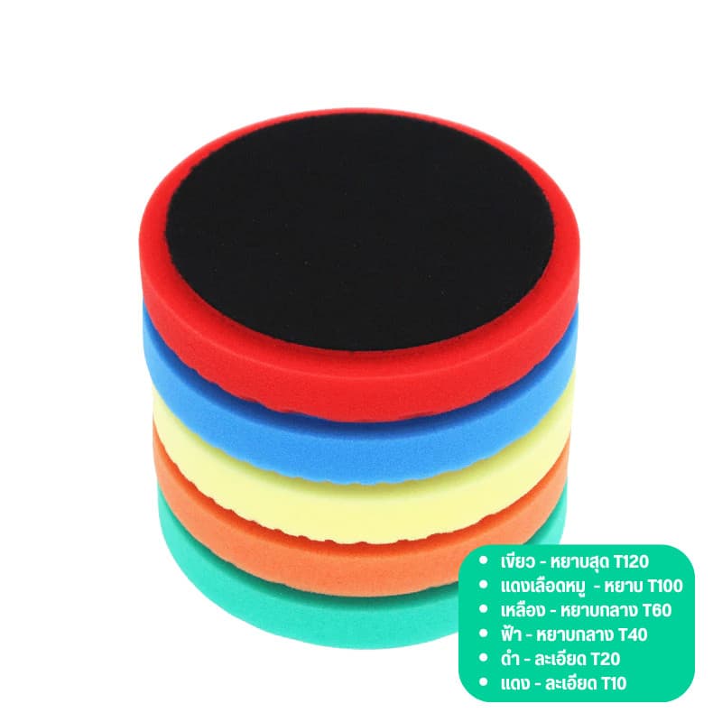 ฟองน้ำจานขัดสีรถยนต์ จานขัดรังผึ้ง ใส่เครื่องขัด ขนาด 3/4/5/6/7 นิ้ว ขัดลบรอยลึก รอยหนัก ลบรอยกระดาษทราย รูปที่ 2